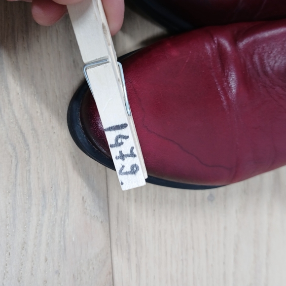 Dorking by Fluchos Red Leather Ankle Boots Buckle Strap Block Heel - Picture 15 of 15